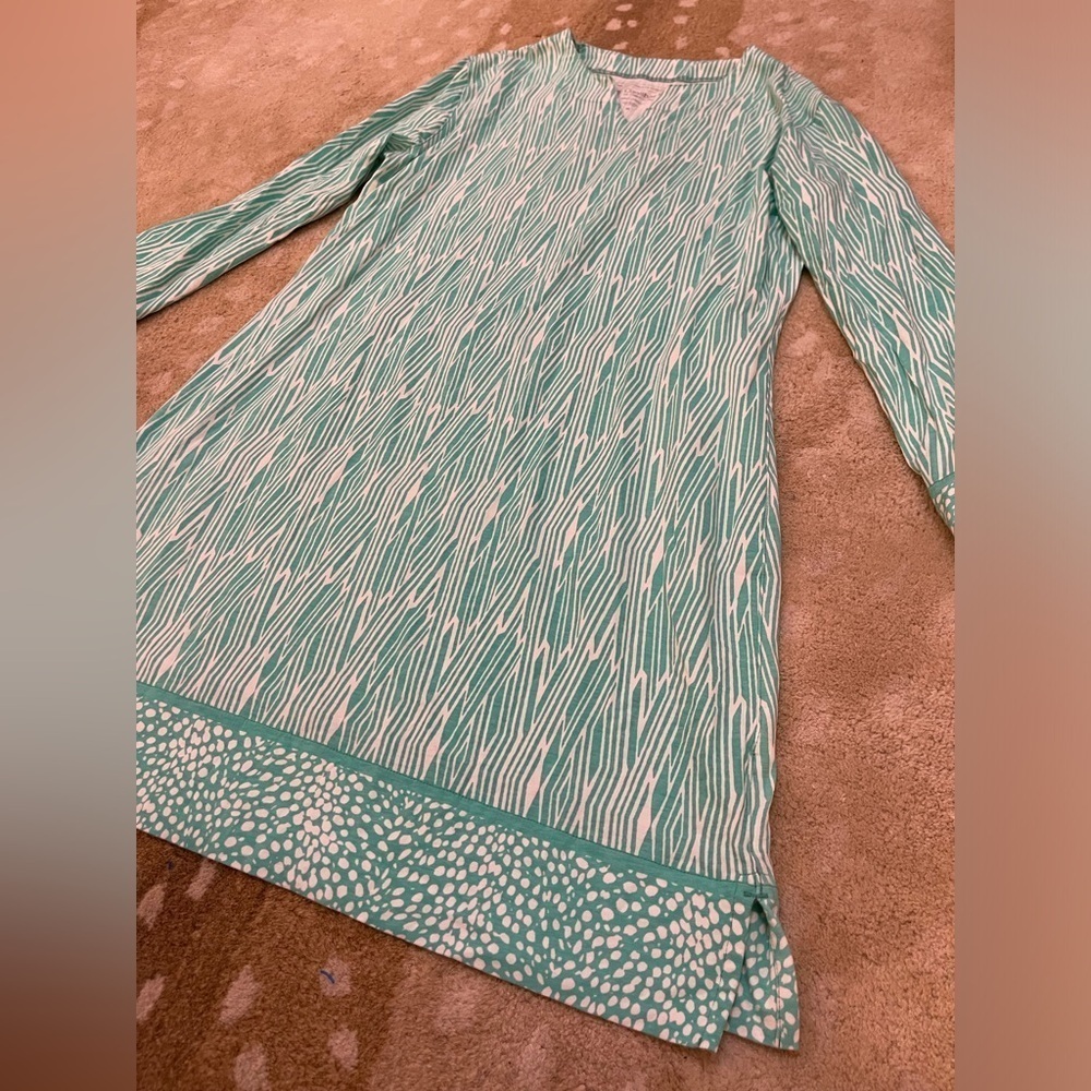 Coolibar 50+ UPF blue green zebra print coverup women’s size medium - Picture 4 of 8
